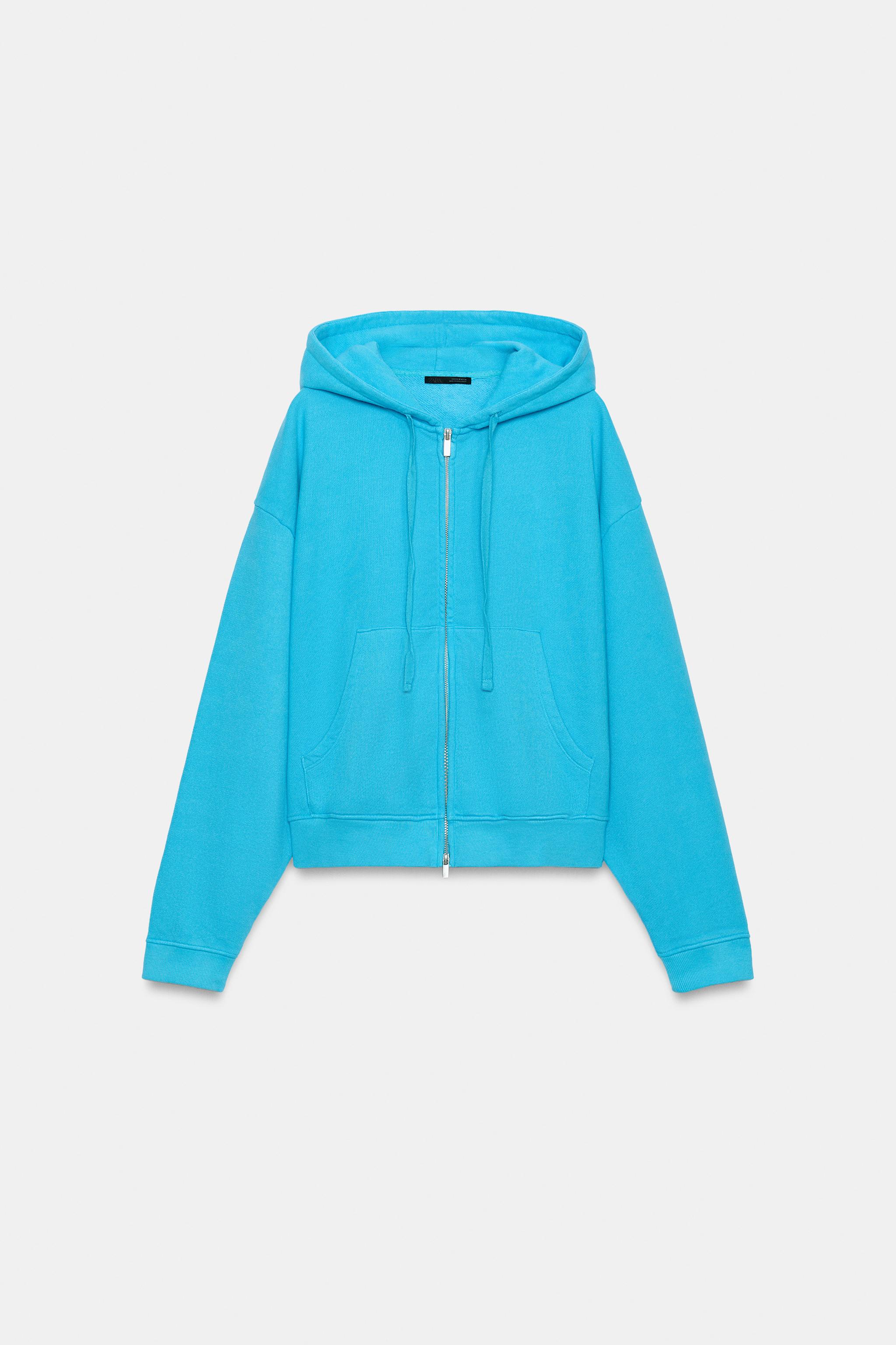 WASHED-EFFECT ZIP-UP HOODIE