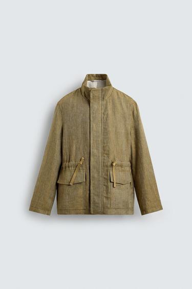 100% LINEN JACKET - Light grey by Zara - Image 0