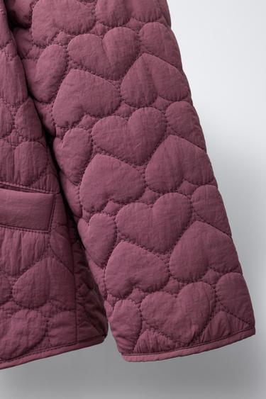 WATER-REPELLENT LABEL PADDED JACKET - Dark pink by Zara - Image 5