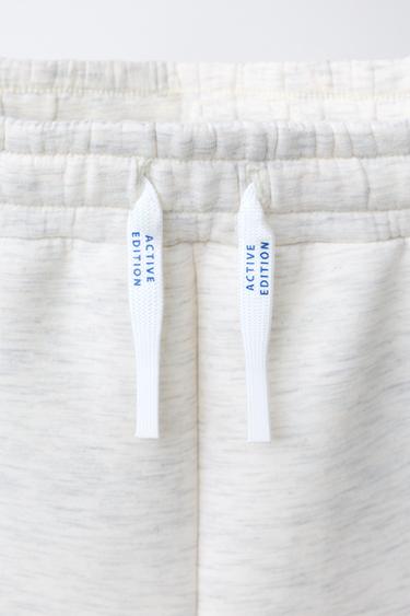 NEOPRENE SPORTY LOGO BERMUDA SHORTS - Grey marl by Zara - Image 2