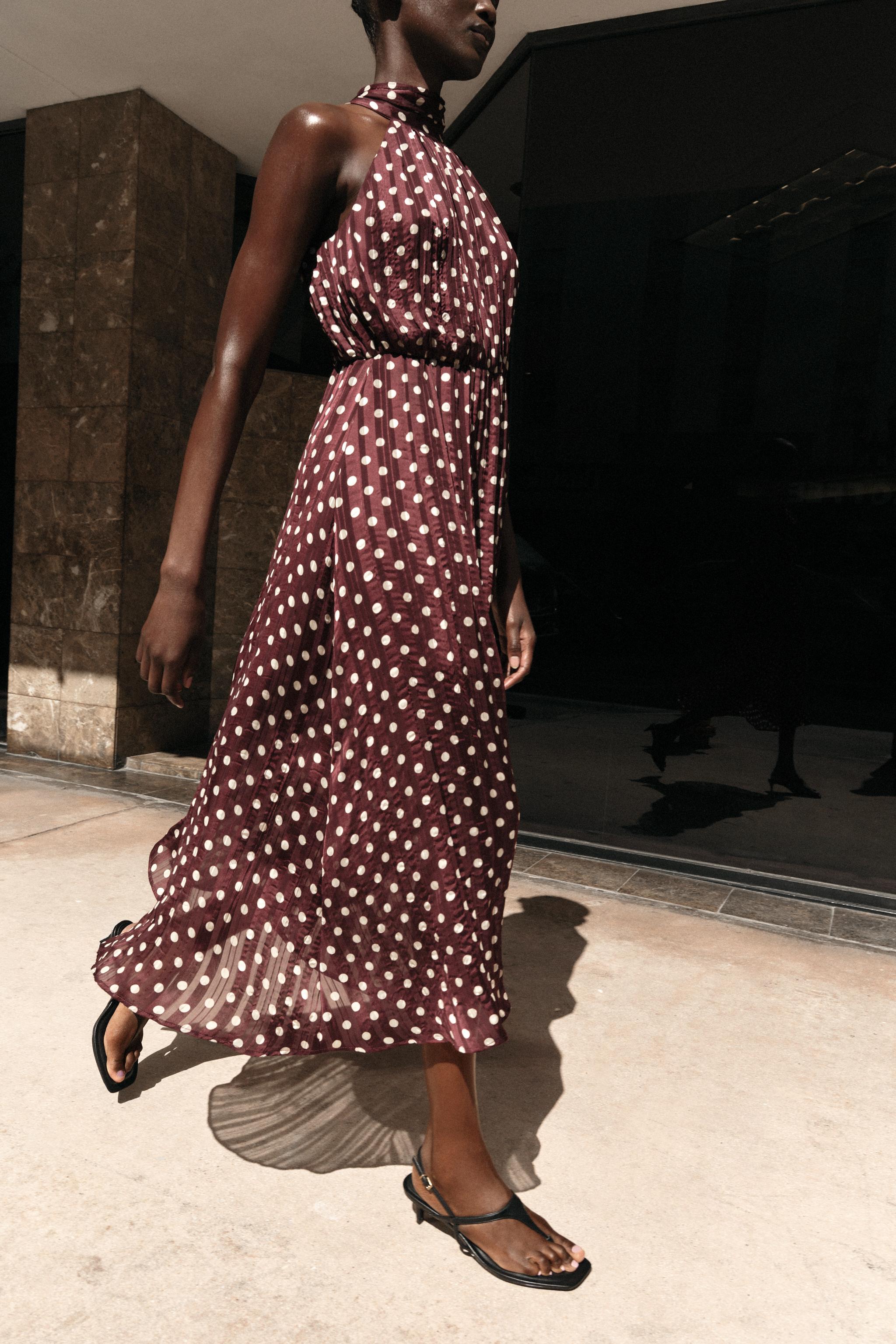ROBE MI-LONGUE À POIS