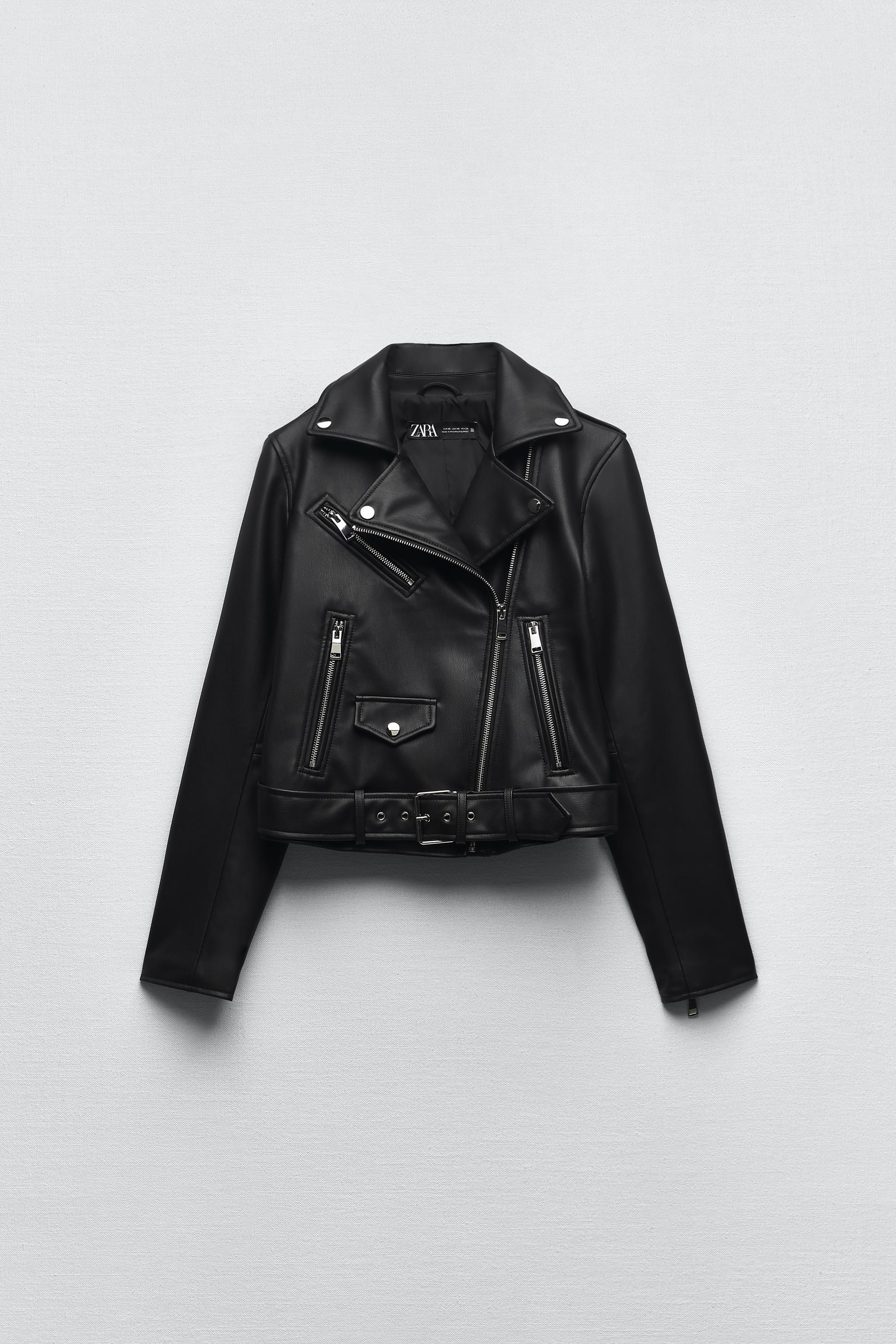 Zara leather effect jacket sale