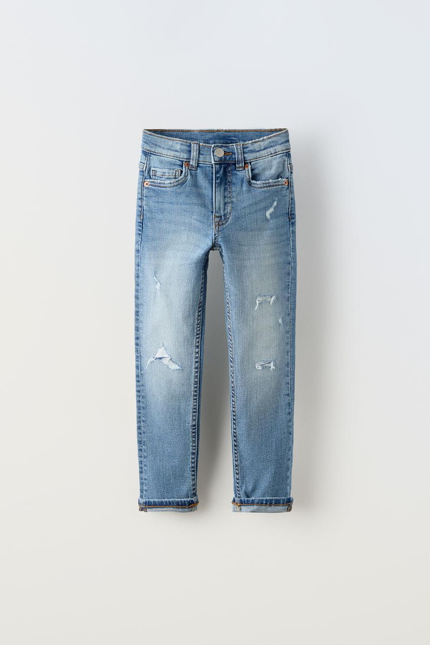 Ice Blue Washed Cut Out Waistband Pocket Jeans