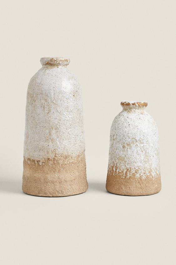 TEXTURED CERAMIC VASE Light blue ZARA United States