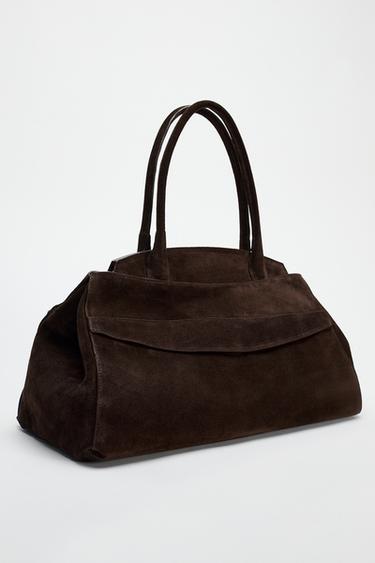 SPLIT SUEDE SHOULDER BAG - Chocolate by Zara - Image 2