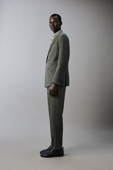 PANTALON DE COSTUME CONFORT - Vert de Zara - Image 3