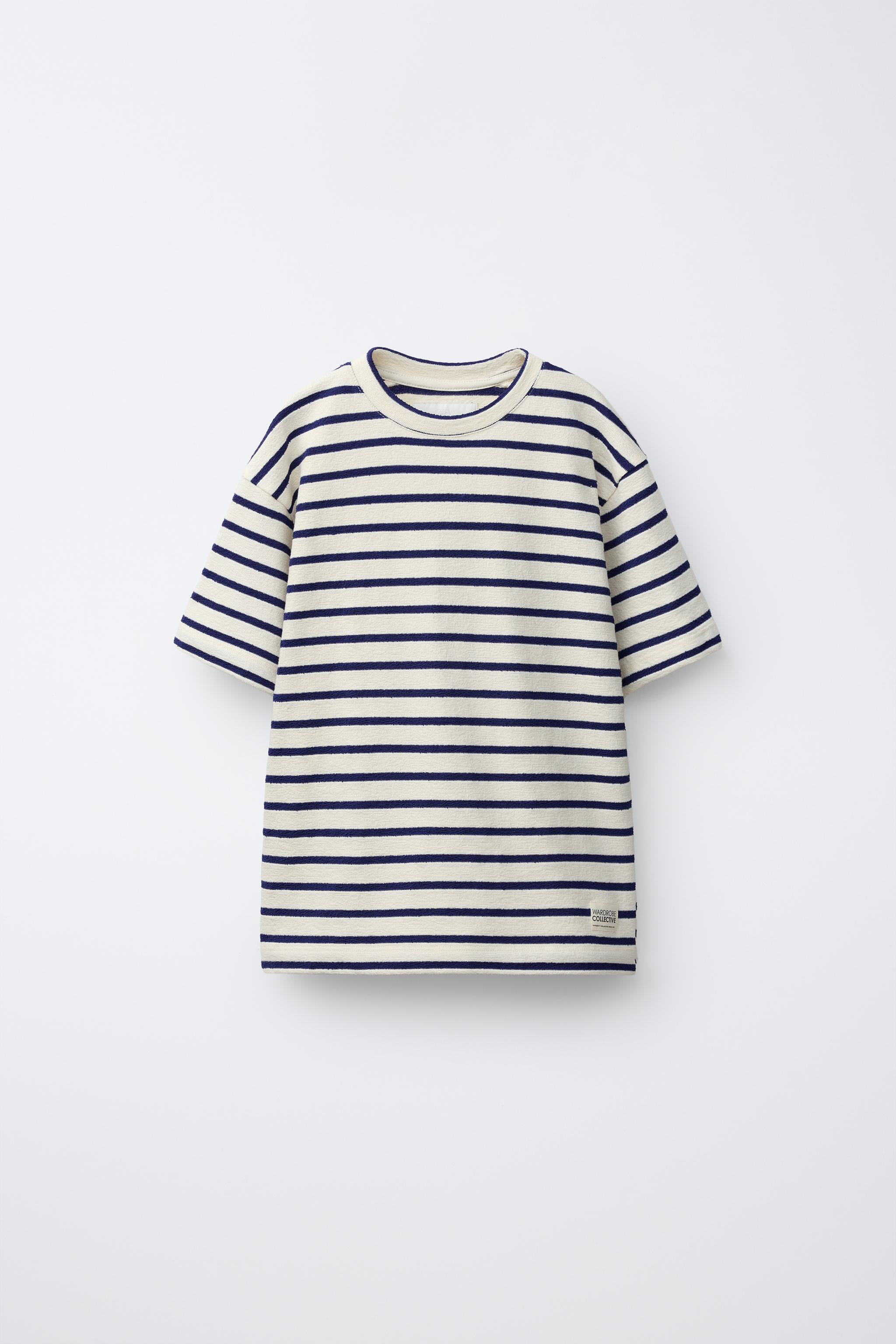 STRIPED TEXTURE T-SHIRT AND BERMUDA SET