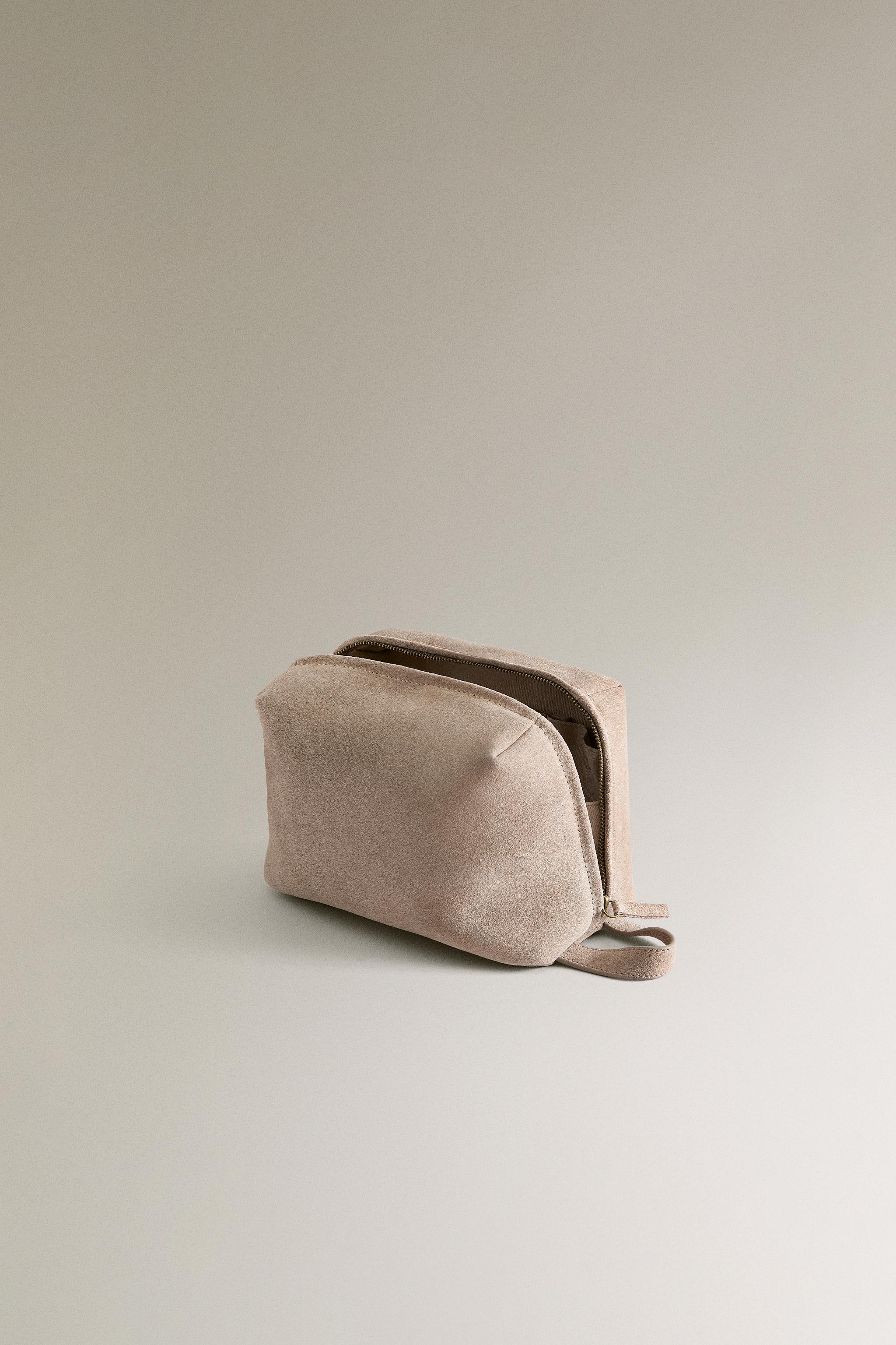 ミディアム スエード コスメティックポーチ - エクリュ | ZARA Japan 
