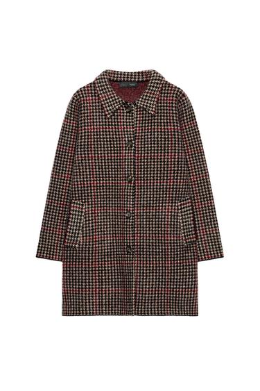 100% WOOL HOUNDSTOOTH COAT