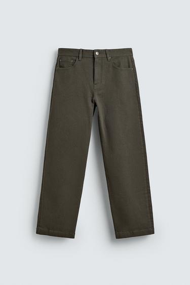 Zara STRAIGHT FIT PANTS - Taupe gray