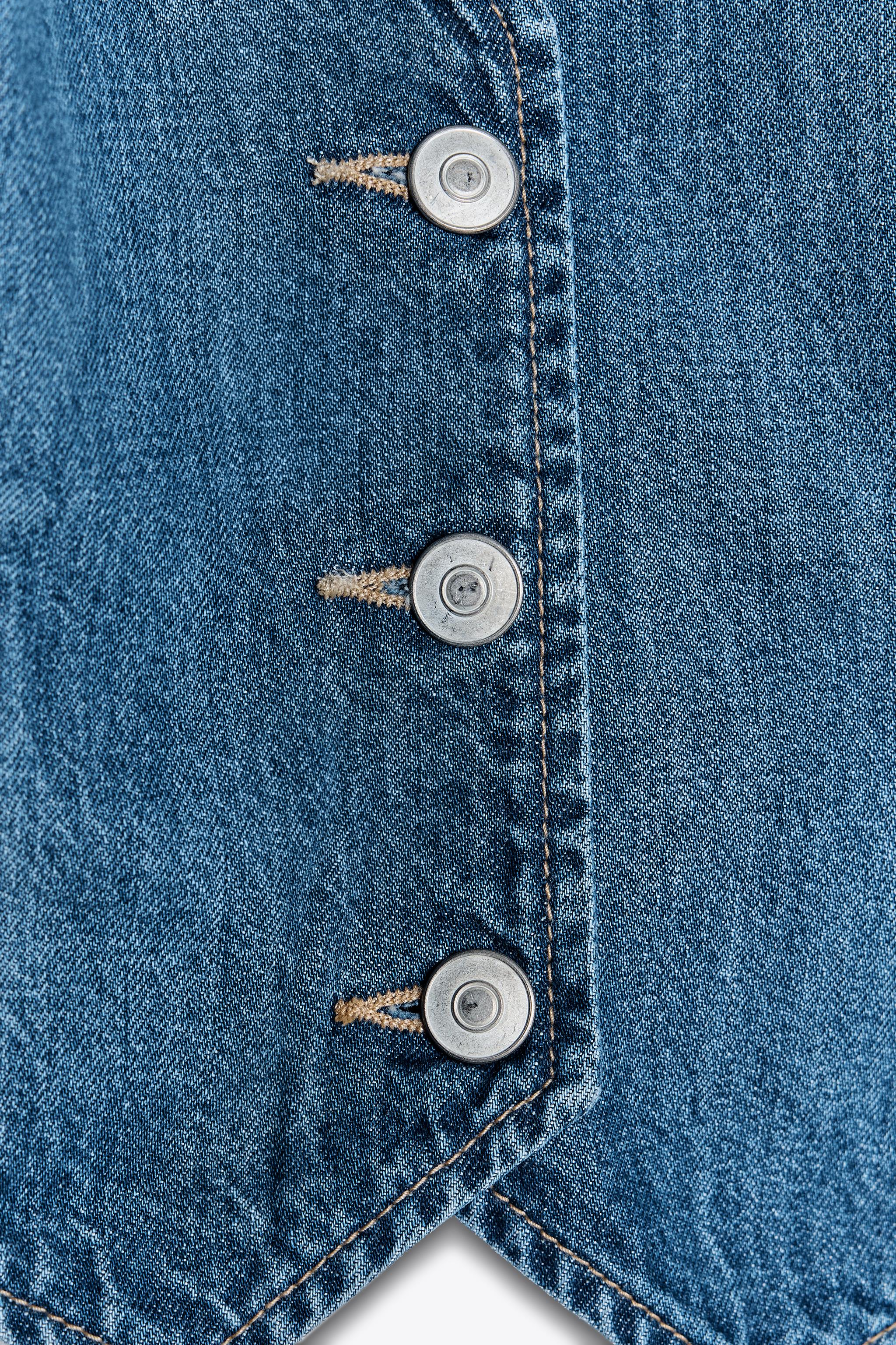 LACE-UP DENIM TOP - Blue | ZARA United States