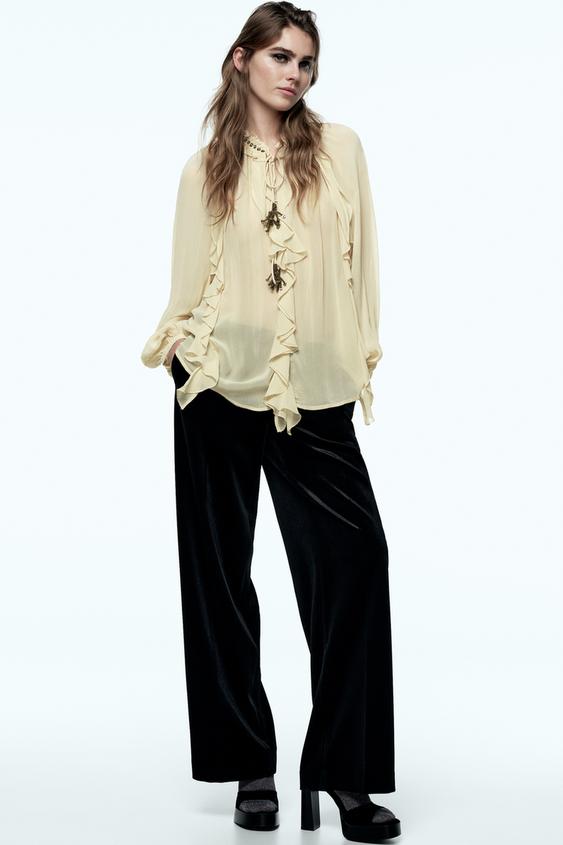 Zw Collection Blusa Romantica Zara Camisa Romantica Camisa