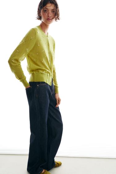 SEQUIN CARDIGAN - Apple green by Zara - Image 3