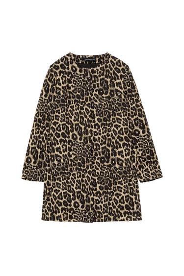 LEOPARD PRINT JACQUARD COAT