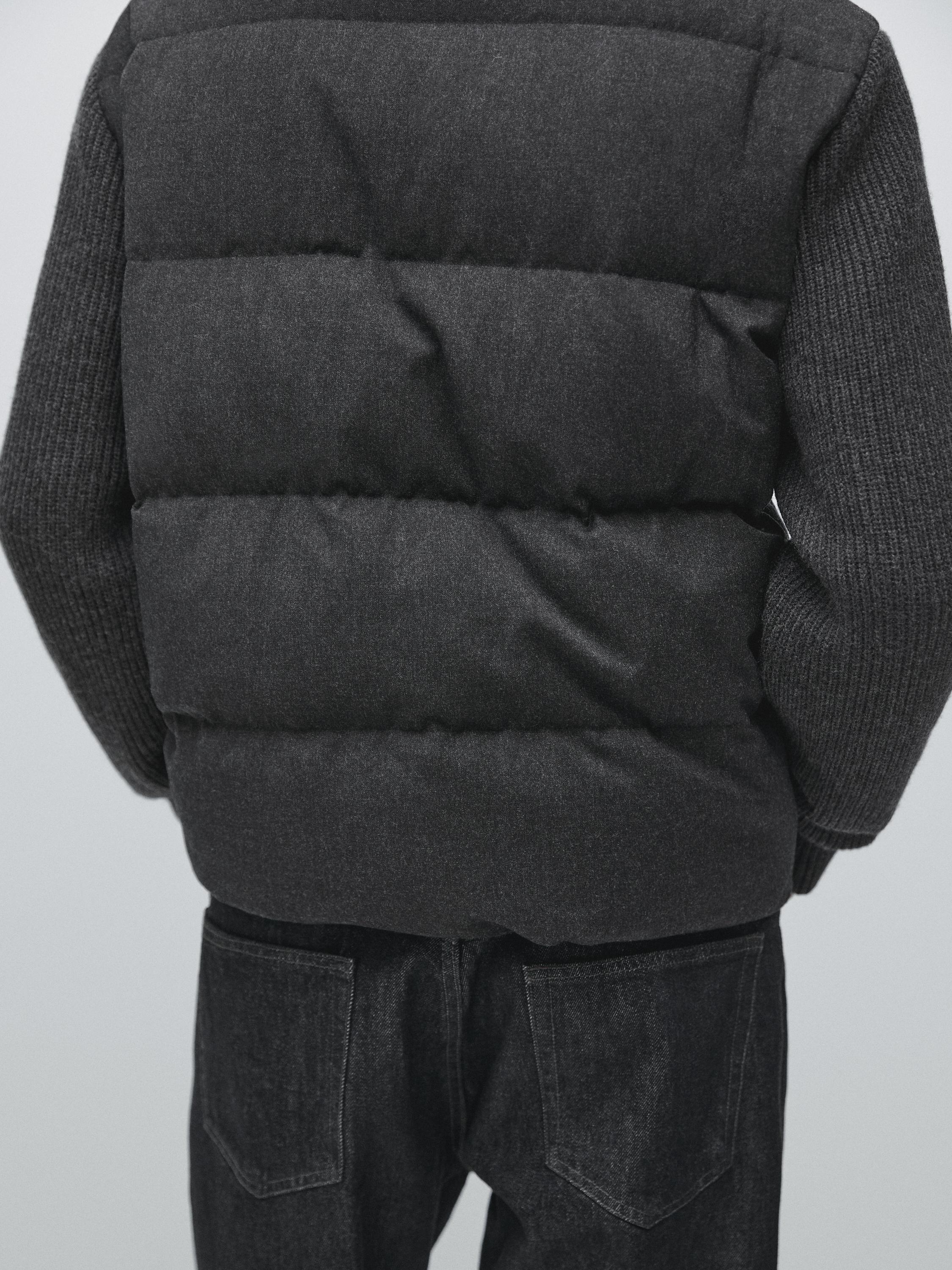 Knit down blend puffer jacket