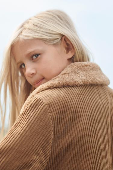 CORDUROY COAT WITH FAUX FUR PETER PAN COLLAR LIMITED EDITION - camel by Zara - Image 6