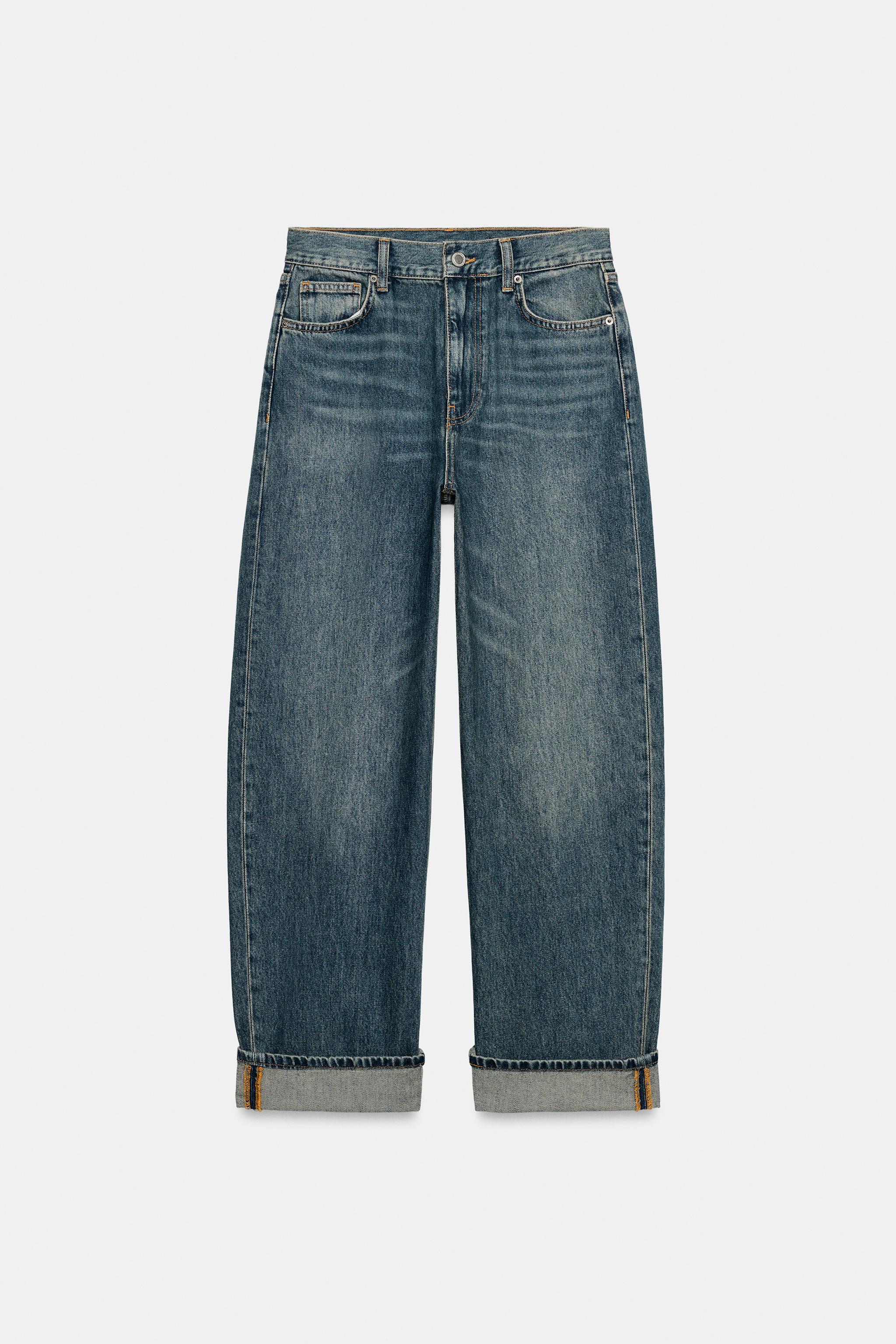 ZW COLLECTION MID-RISE BAGGY FIT JEANS — Blue