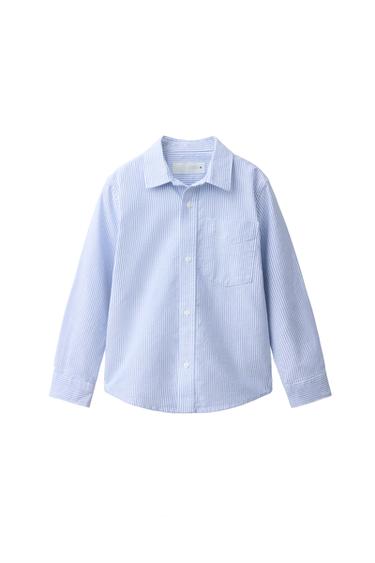 STRIPED OXFORD SHIRT — Sky blue 1