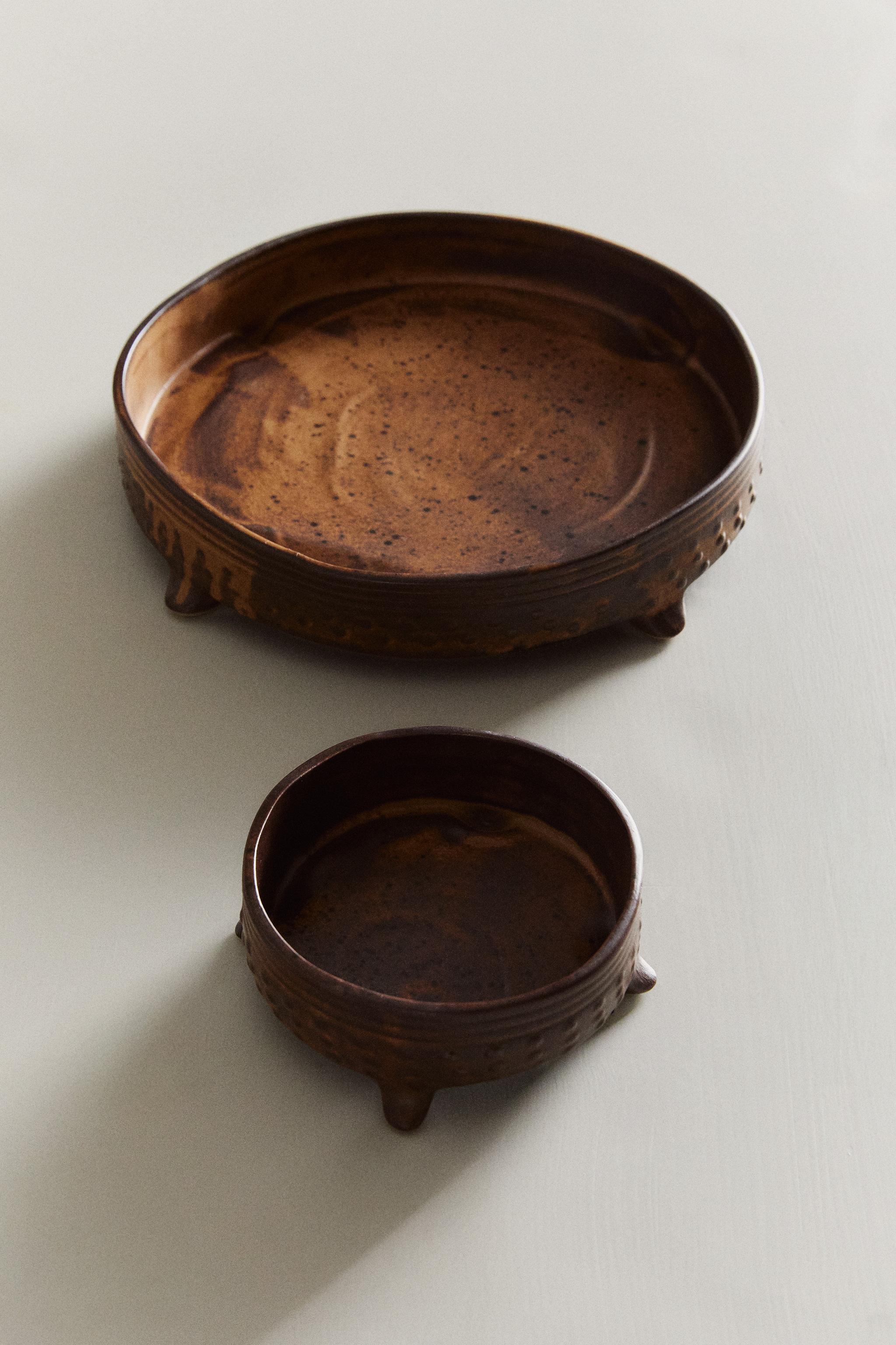 STONEWARE CANDLE PLATE