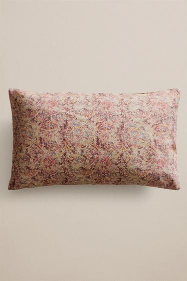 FLORAL THROW PILLOW COVER — Pink 1
