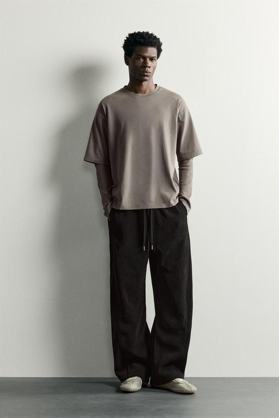 RELAXED FIT LAYERED-EFFECT T-SHIRT - Grey by Zara - Image 0