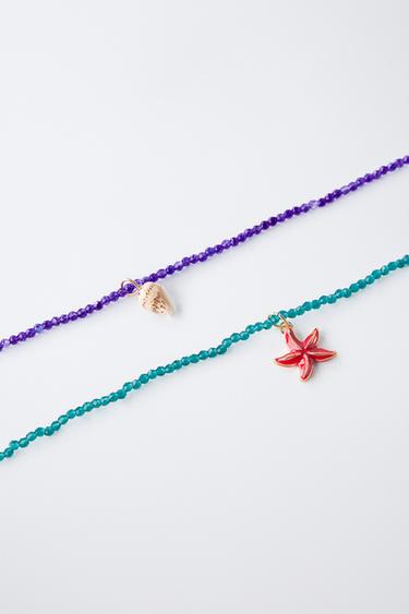 PACK OF TWO SEA BEAD NECKLACES - Blue by Zara - Image 1