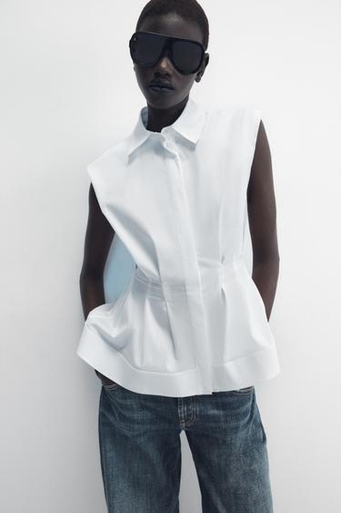 CAMISA PEPLUM ZW COLLECTION - Blanco de Zara