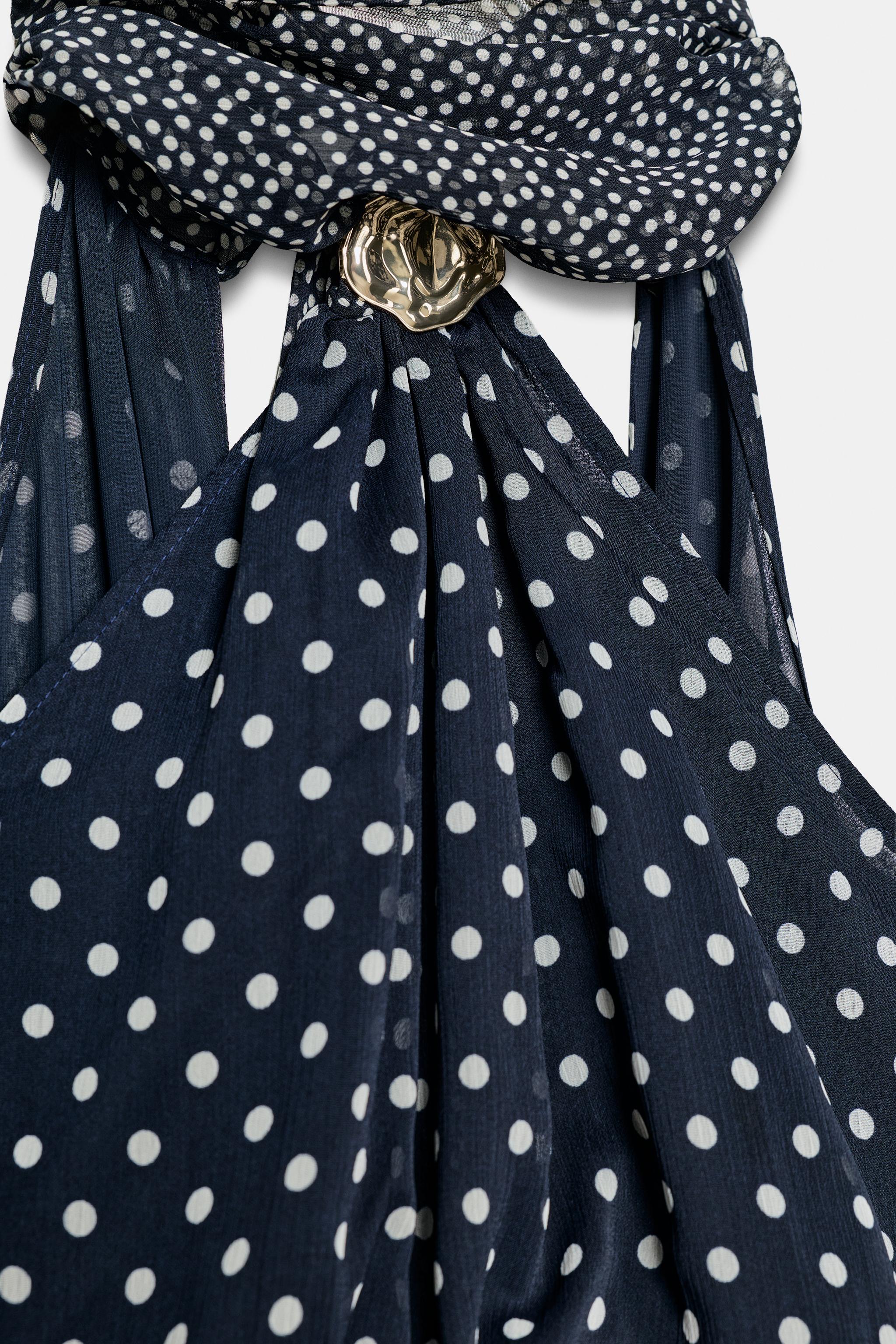 POLKA DOT HALTER MIDI DRESS