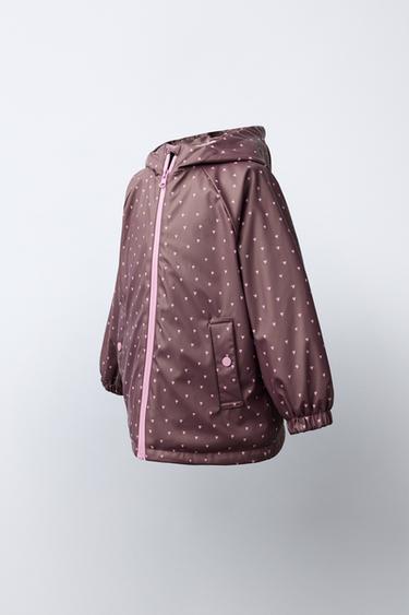 WATER-RESISTANT RUBBERIZED FLORAL RAINCOAT — Burgundy 2