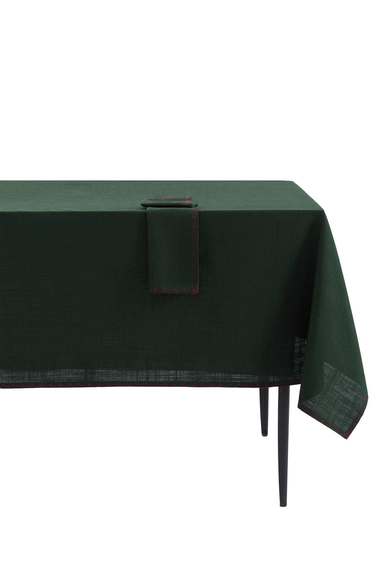 EMBROIDERED CHRISTMAS COTTON TABLECLOTH