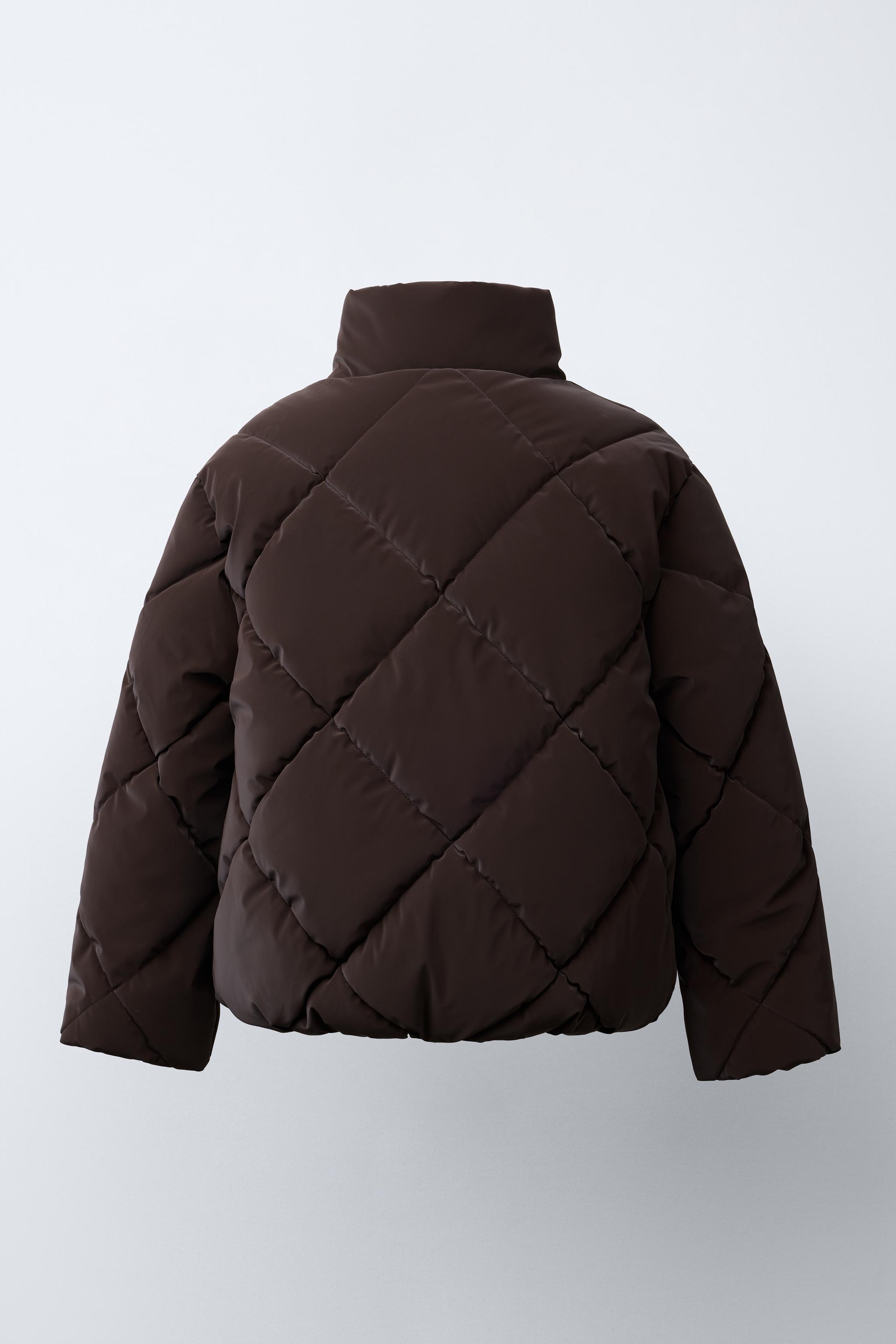 JAQUETA ACOLCHOADA EMBORRACHADA - Caqui | ZARA Brasil