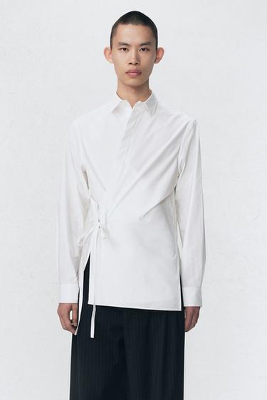 CAMISA DE POPELÍN AMB LLAÇ SOSHIOTSUKI X ZARA - Blanc de Zara