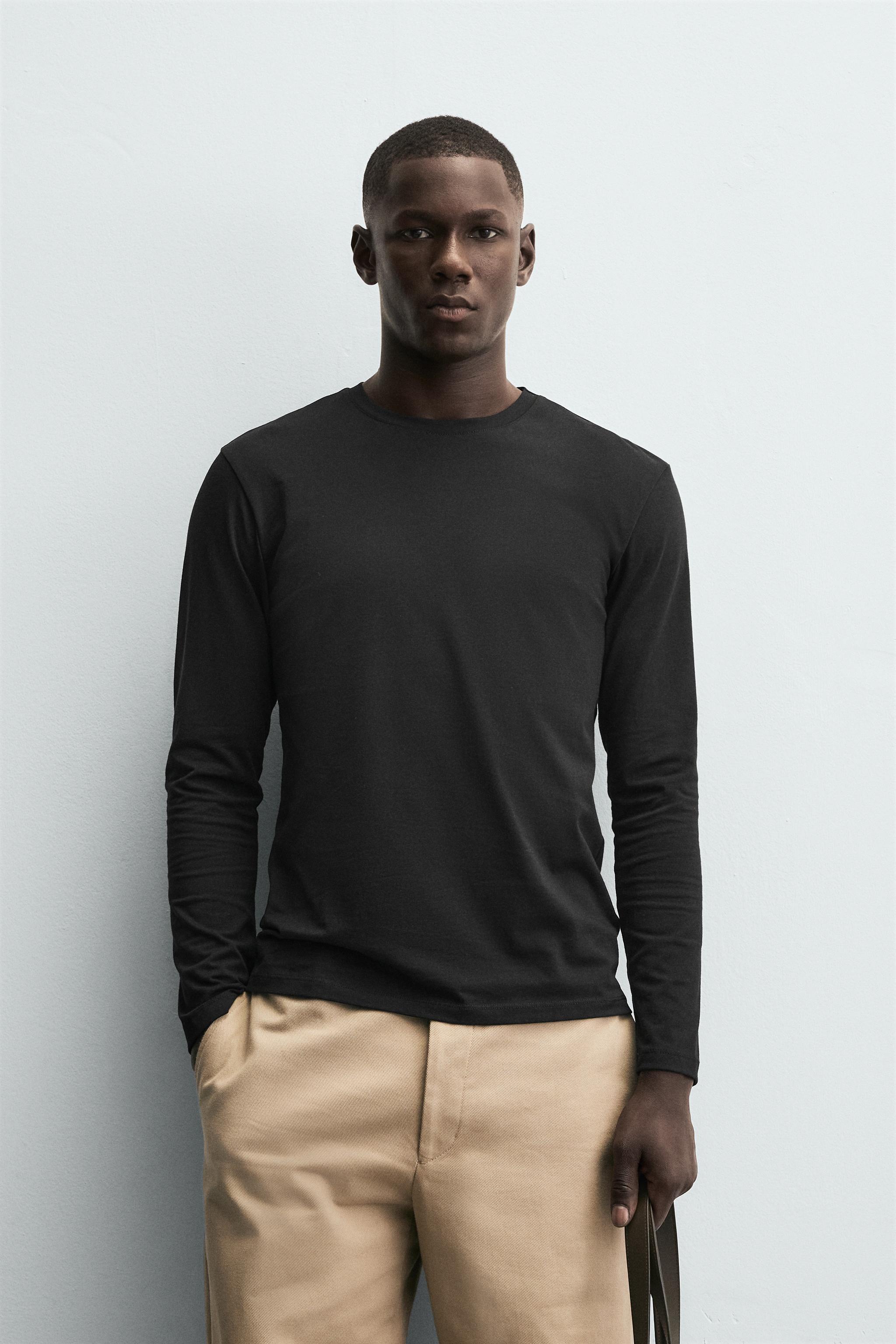Мужские футболки Zara BASIC SLIM FIT T-SHIRT — фото 2