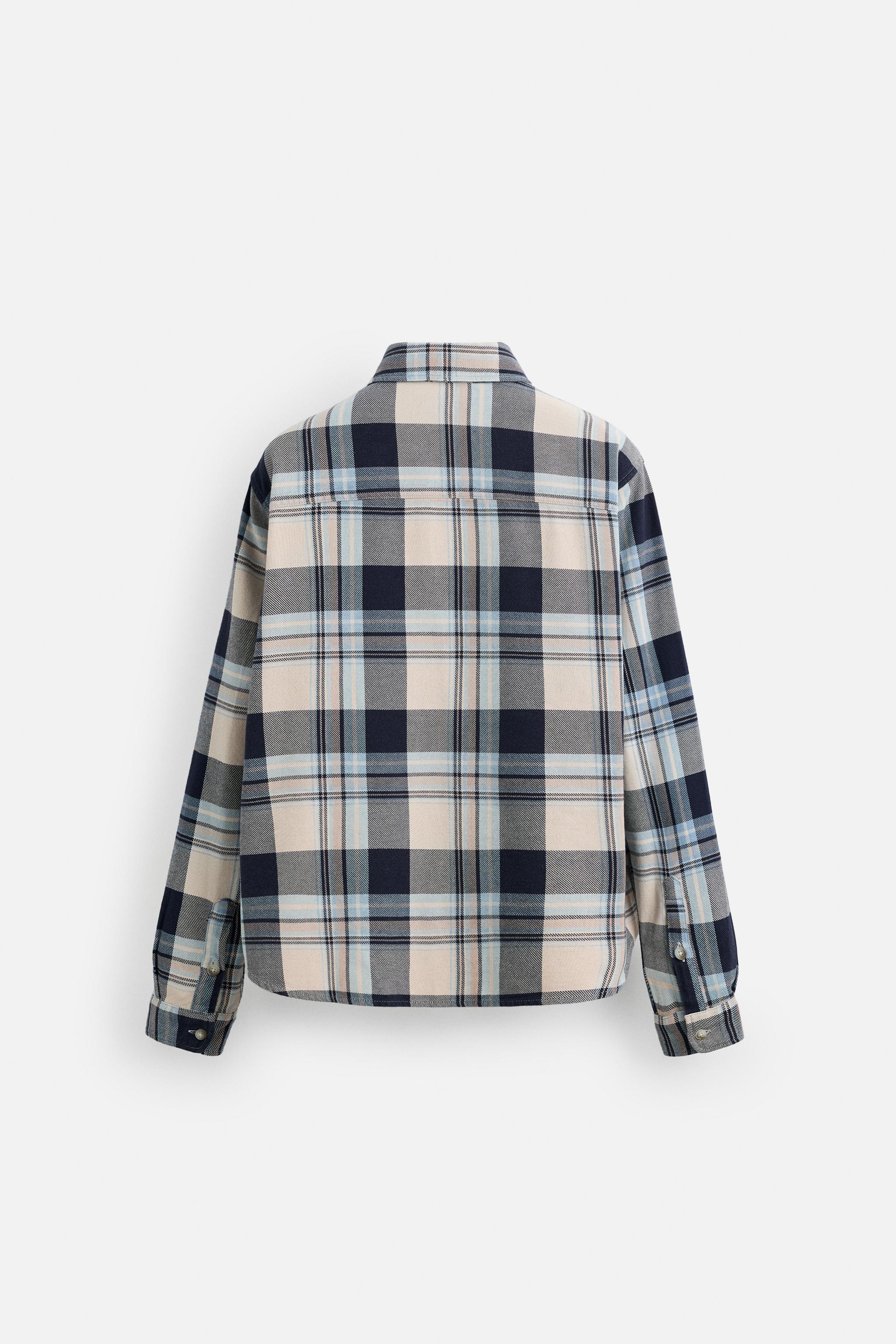 チェック柄シャツ - ネイビーブルー | ZARA Japan / 日本