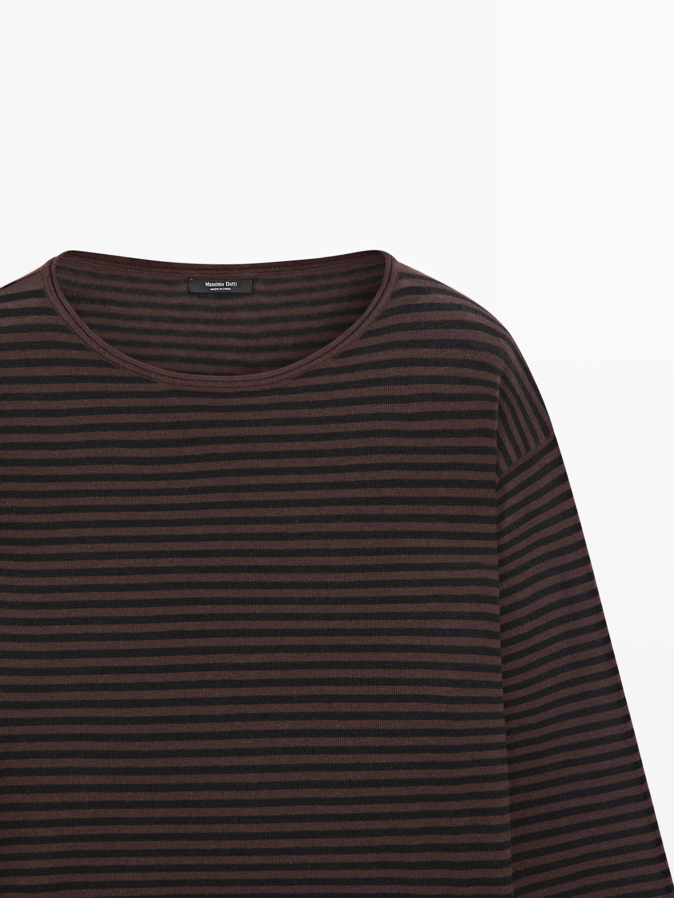 Pull en maille rayée coton mélangée