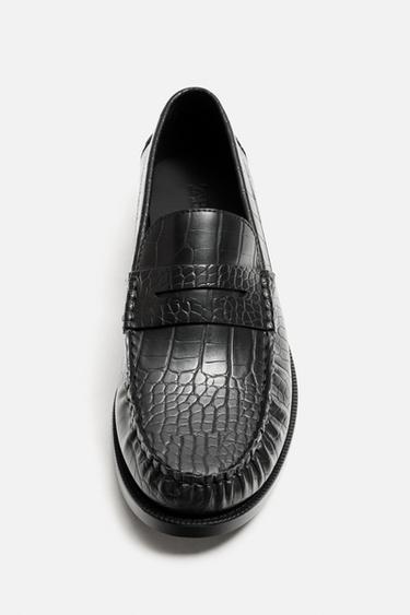EMBOSSED LOAFERS - Black by Zara - Image 2