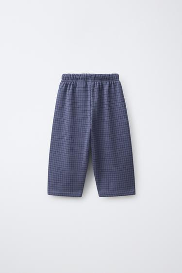 BALLOON PLAID PANTS — Blue 2