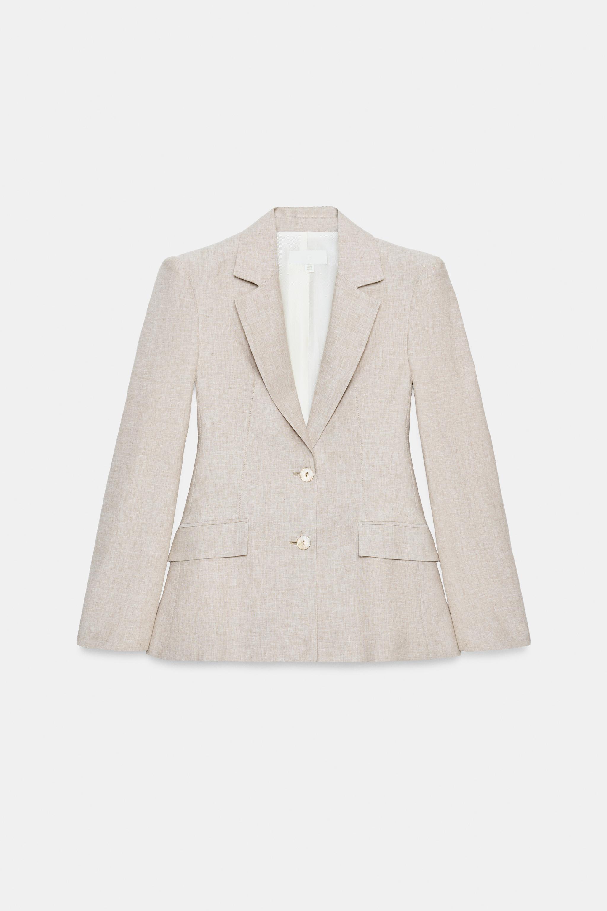 Женские пиджаки Zara LINEN BLAZER WITH DARTS — фото 9