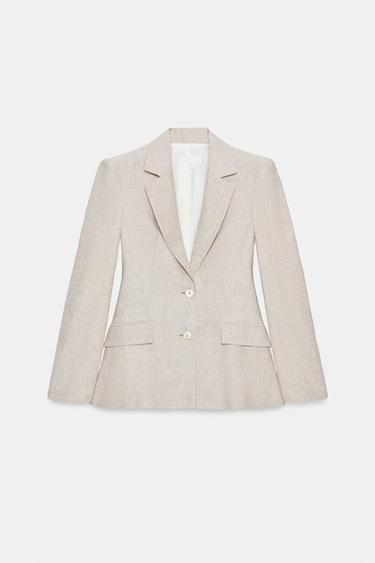 LINEN DARTED BLAZER - Sand / Marl by Zara - Image 8