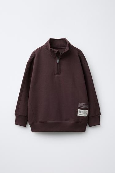 ENSEMBLE SWEAT ZIPPÉ ET PANTALON DE JOG AVEC ÉTIQUETTES - Aubergine de Zara - Image 1