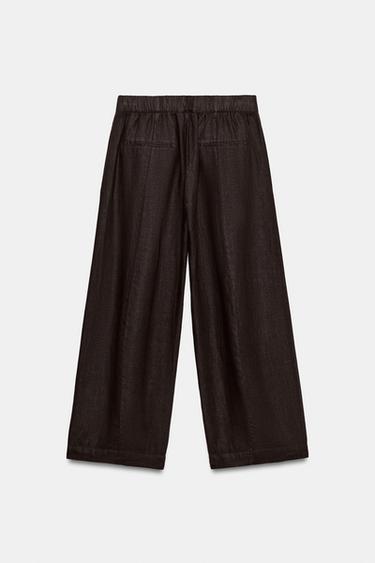ZW COLLECTION LINEN BARREL TROUSERS - Brown by Zara - Image 2