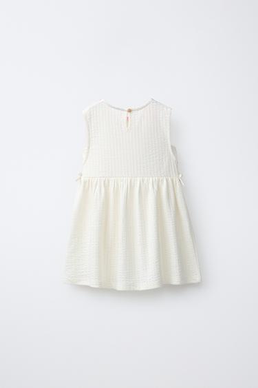 ROBE BIMATIÈRE TEXTURÉE À FLEURS - Écru de Zara - Image 1