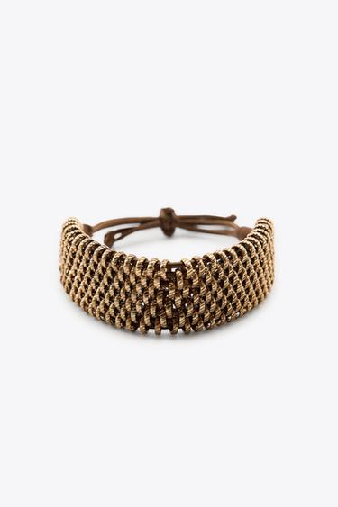 PACK BRACELET TISSU MÉTAL - Doré de Zara - Image 2