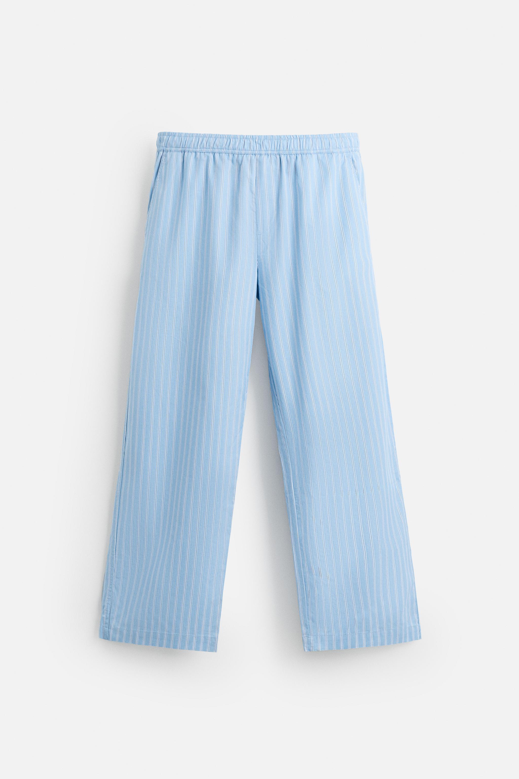 STRIPED TEXTURED PANTS