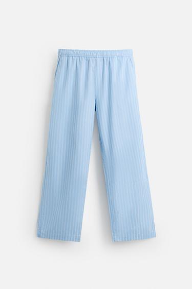 STRIPED TEXTURED TROUSERS - striped by Zara
