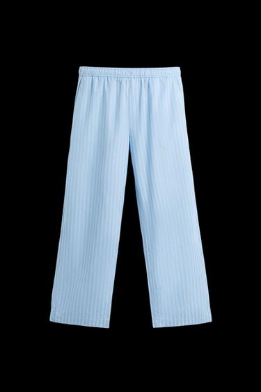 Zara STRIPED TEXTURED PANTS - striped - Image 0