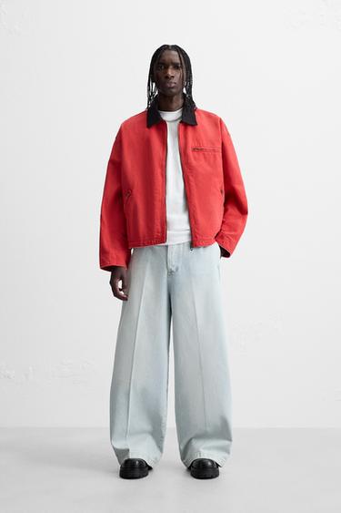 JAQUETA COM GOLA EM CONTRASTE - Vermelho da Zara - Imagem 0