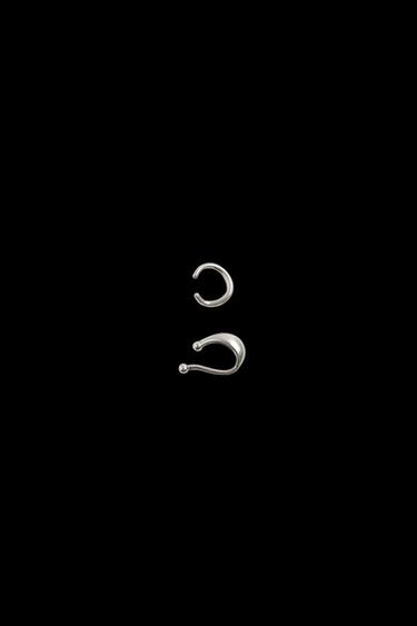 Zara EARCUFF EARRINGS PACK OF 2 - Silver - Image 0
