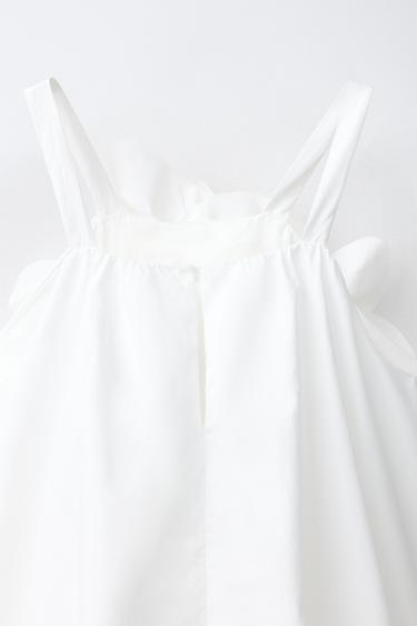 ROBE EN POPELINE FLEURIE - Blanc de Zara - Image 3
