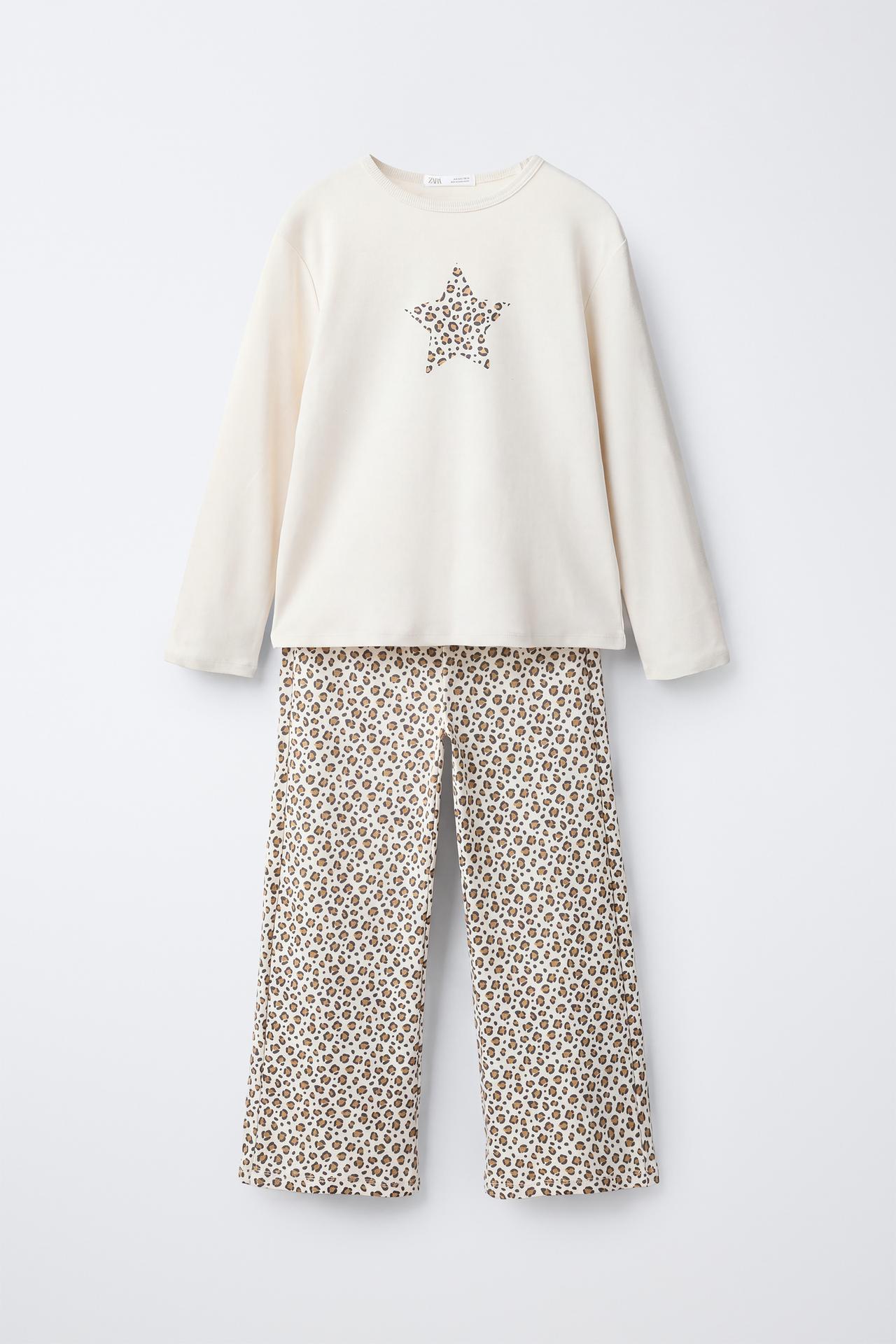 6-14 YEARS/ STAR ANIMAL PRINT PYJAMA SET — Leopard